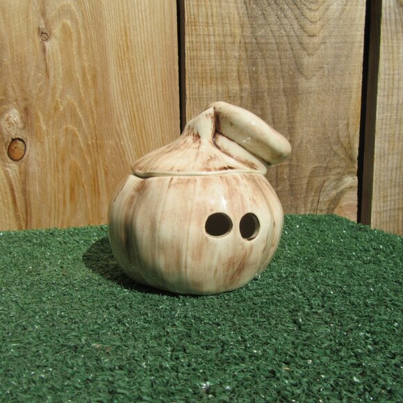 Vintage Anthropomorphic Stinky Clothespin Garlic Jar Keeper w/ Lid - Picture 2 of 5